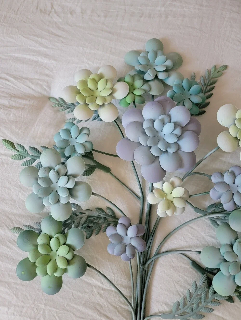 Mint Green Pastel Succulent Metal Floral Bouquet